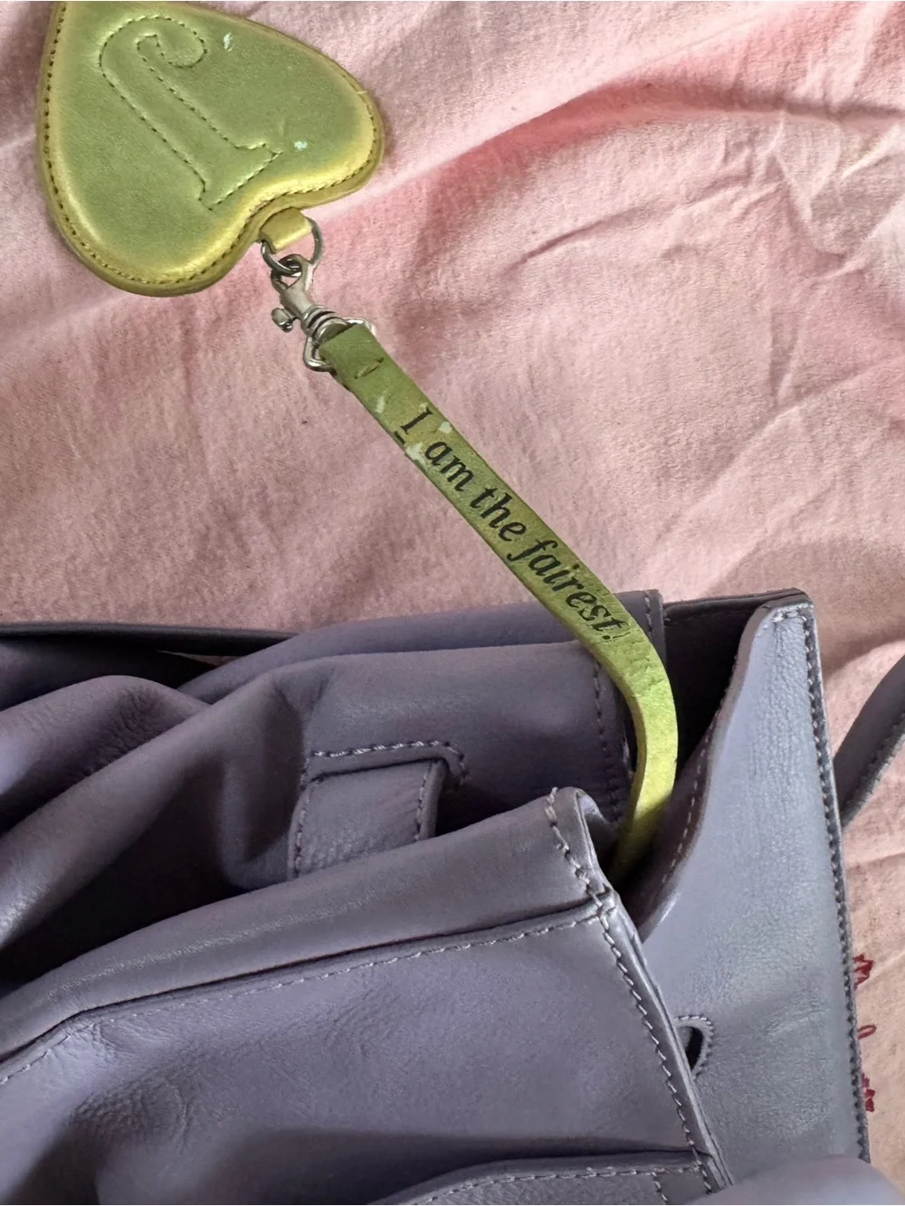 LavenderJuicy Couture B*rkin Style Leather Satchel Handbag with J Lock